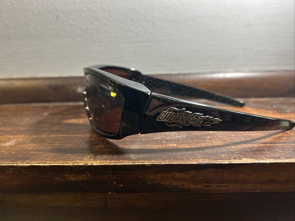 Mens Choppers Motorcycle Riding Outdoors Sports Fire Logo Sunglasses - Black C40